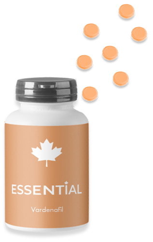 As-needed Vardenafil (Levitra) Essential Clinic Bottle with Pills